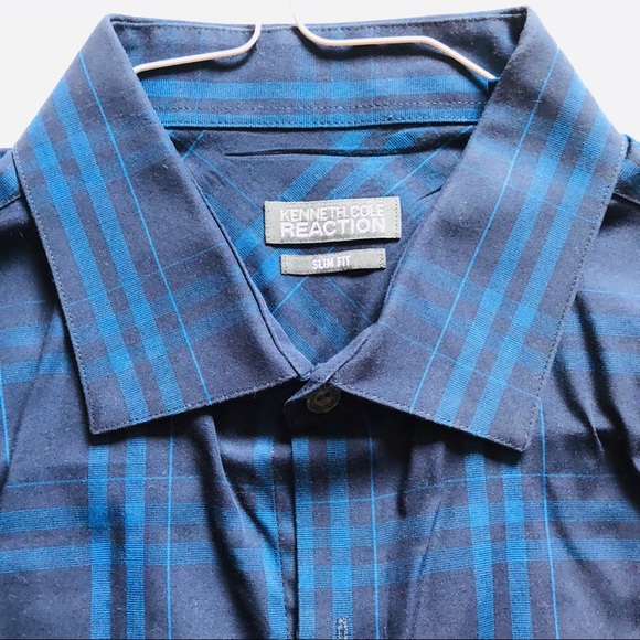 Kenneth Cole Reaction Mens Casual Dress Shirt Slim - Picture 2 of 3